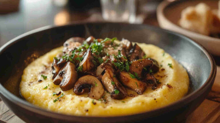 Vegetarian Italian Polenta with Mushrooms Recipe
