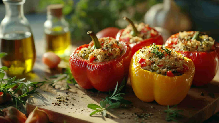 Vegetarian Italian Stuffed Peppers Recipe