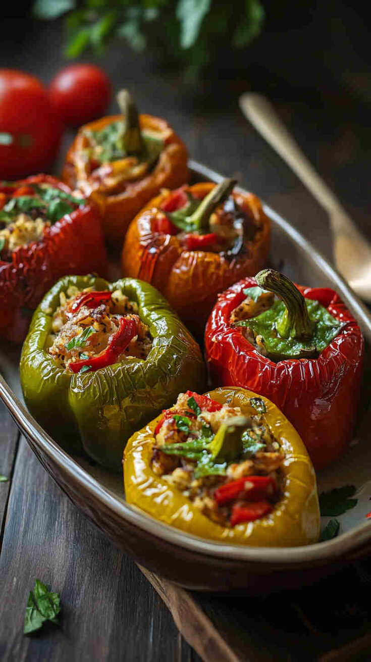 Vegetarian Italian Stuffed Peppers Recipe