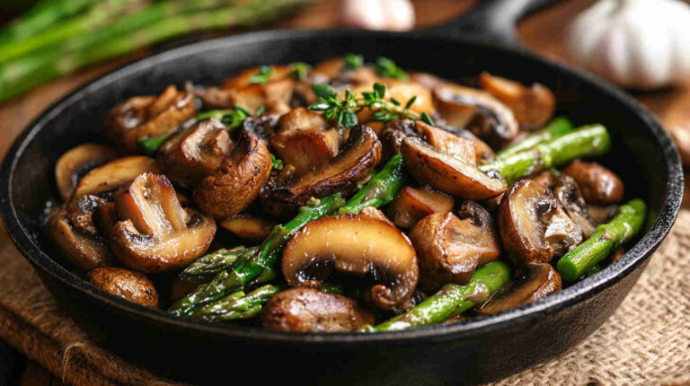 Vegetarian Mushroom and Asparagus Skillet Recipe