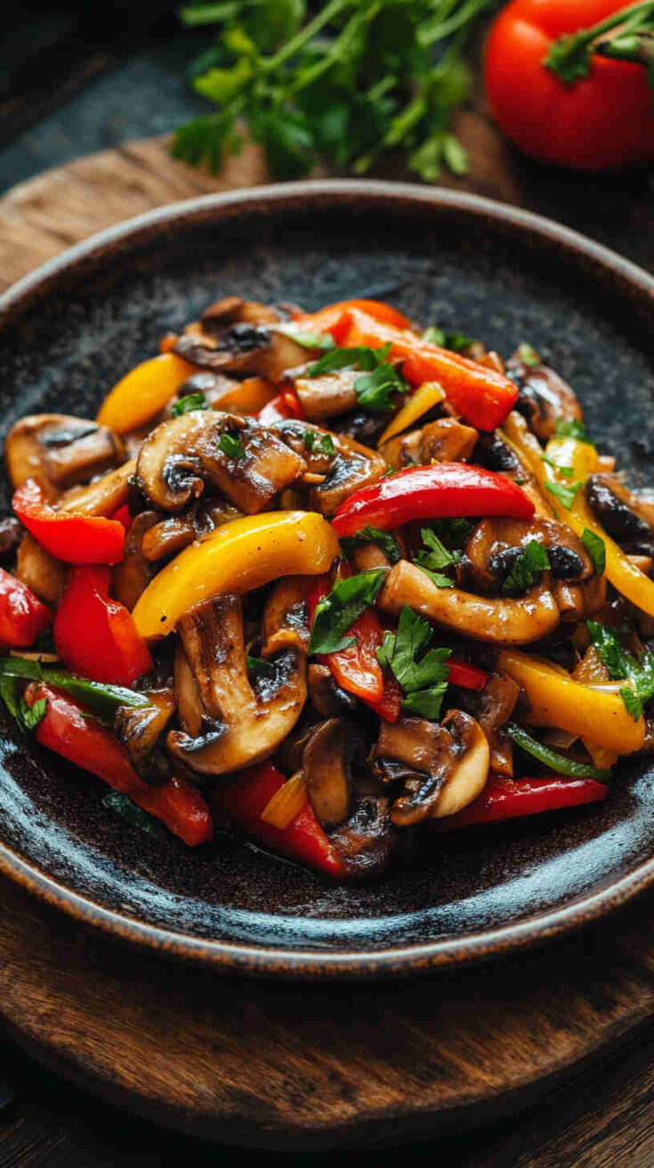Vegetarian Mushroom and Bell Pepper Stir-Fry Recipe