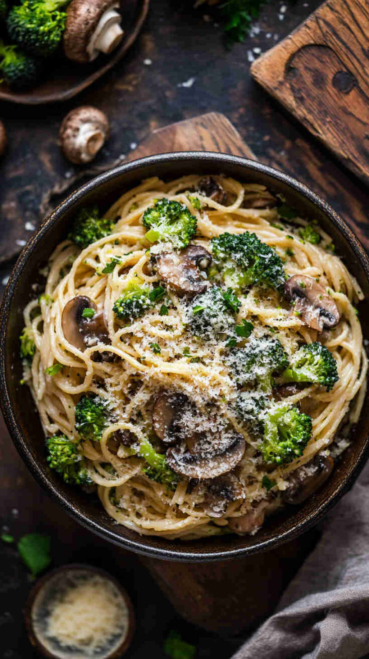 Vegetarian Mushroom and Broccoli Pasta Recipe