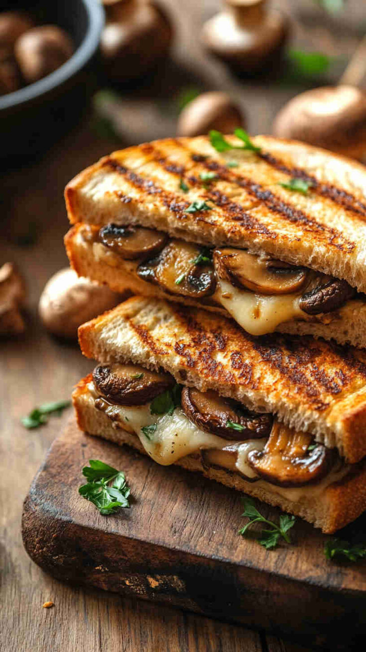 Vegetarian Mushroom and Cheese Panini Recipe