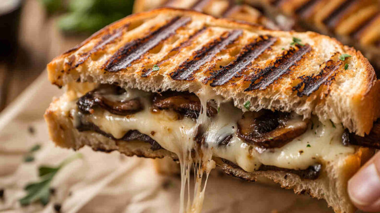 Vegetarian Mushroom and Cheese Panini Recipe