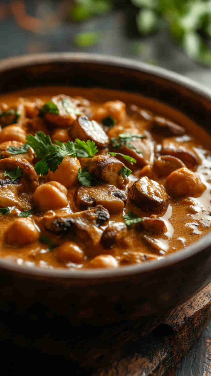 Vegetarian Mushroom and Chickpea Curry Recipe