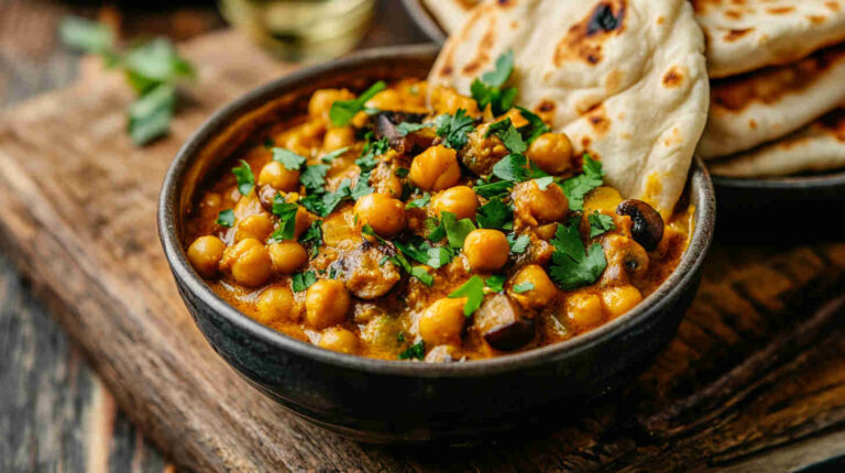 Vegetarian Mushroom and Chickpea Curry Recipe
