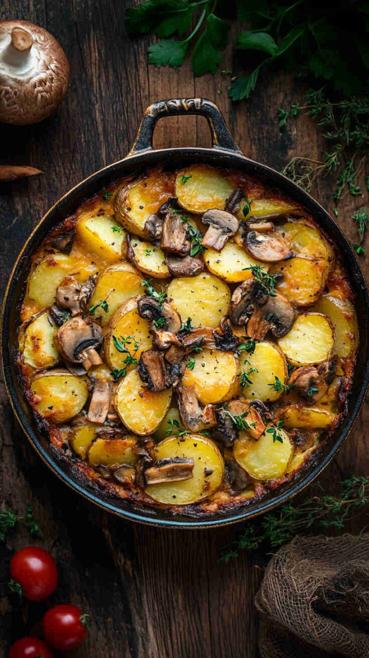 Vegetarian Mushroom and Potato Bake Recipe