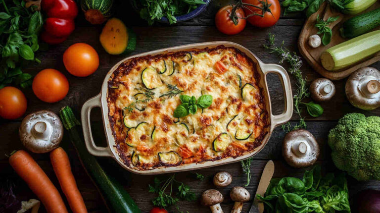 Vegetarian Mushroom and Zucchini Casserole Recipe