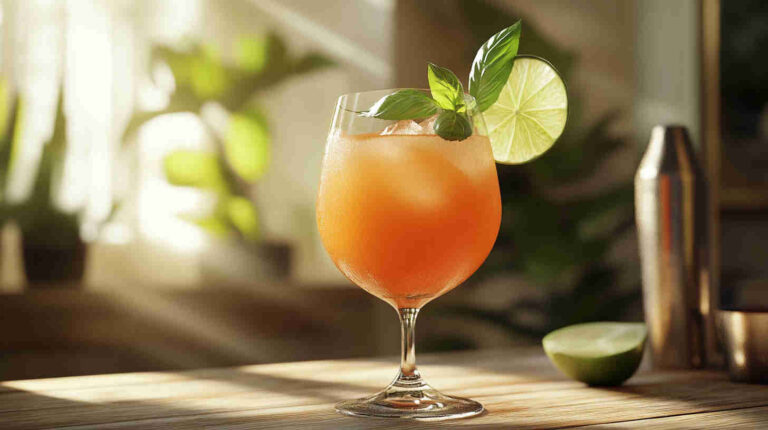 Aperol Spritz with Lime and Basil
