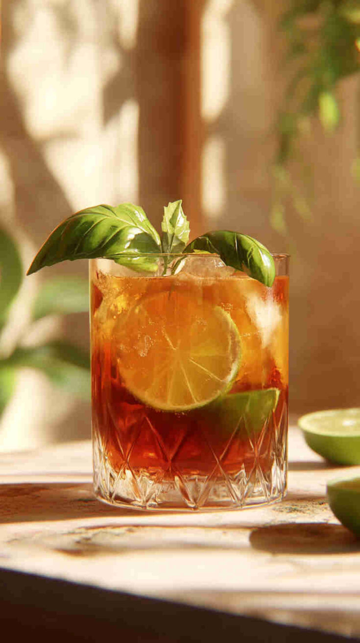 Aperol Spritz with Lime and Basil