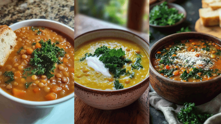 Rustic Lentil Soup with Kale