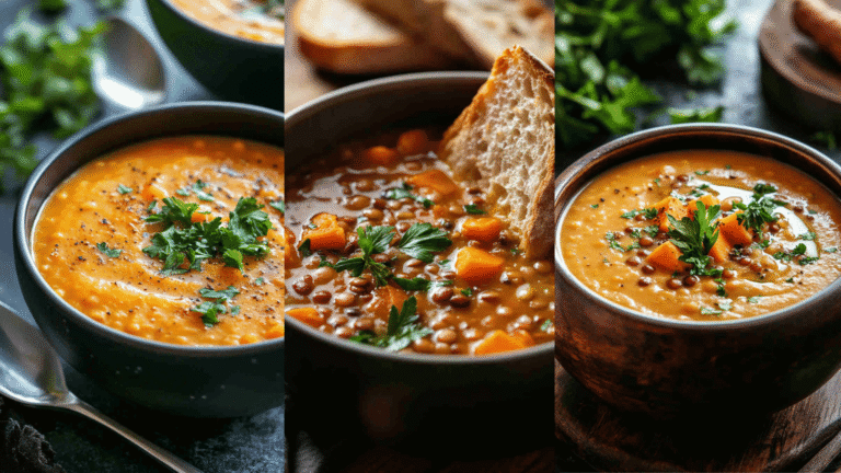 Slow Cooker Lentil Soup with Sweet Potatoes
