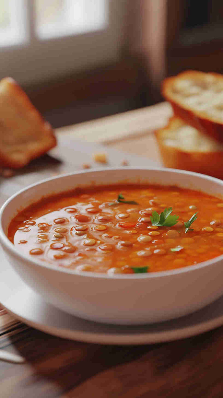 Creamy Tomato and Lentil Soup
