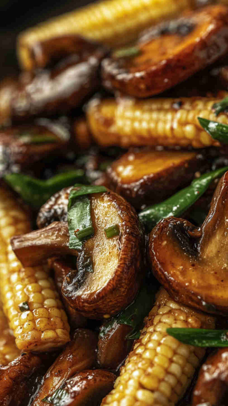 Exotic Wild Mushroom & Baby Corn Stir-Fry