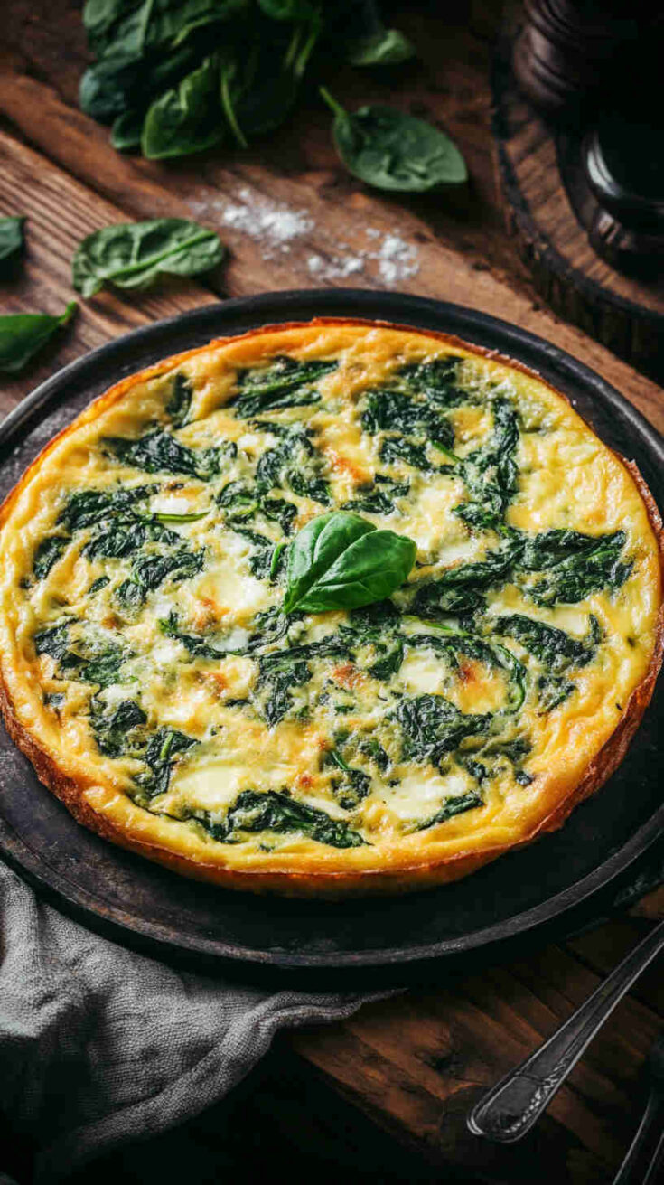 Italian Gluten-Free Frittata with Spinach and Cheese Recipe