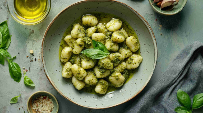 Italian Gluten-Free Gnocchi with Pesto Sauce Recipe