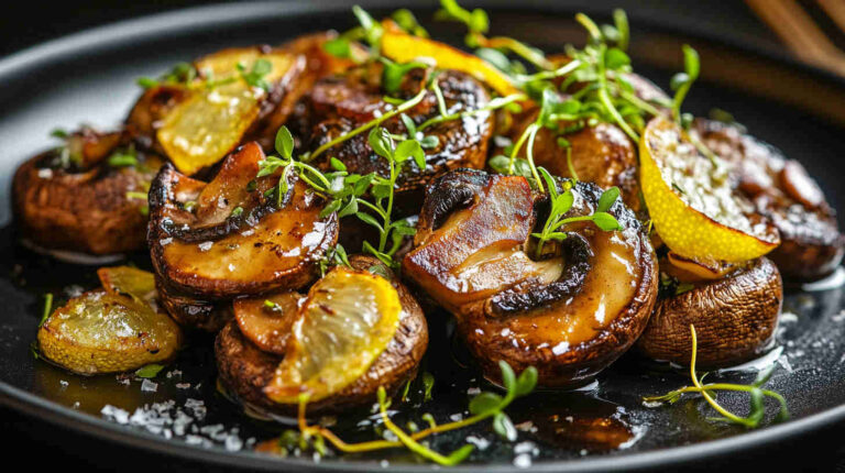 Lemon Garlic Roasted Mushrooms Recipe