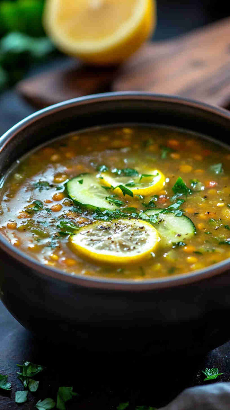 Lemon and Cucumber Lentil Soup