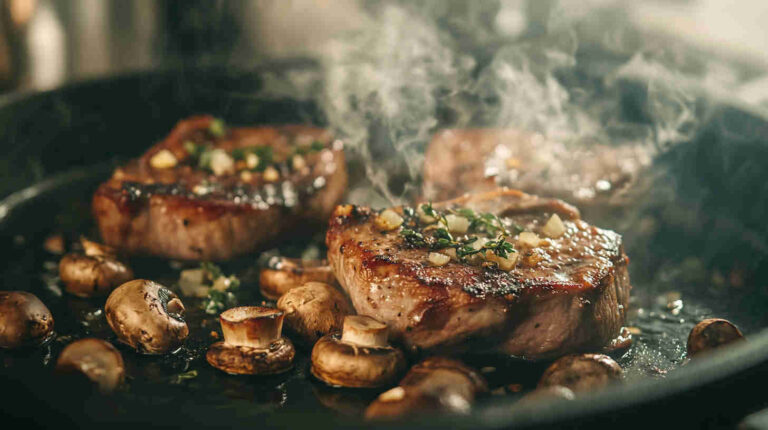 Pork Chops with Garlic Mushroom Recipe