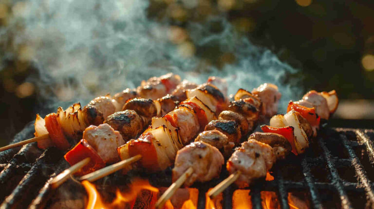 Pork and Mushroom Skewers Recipe
