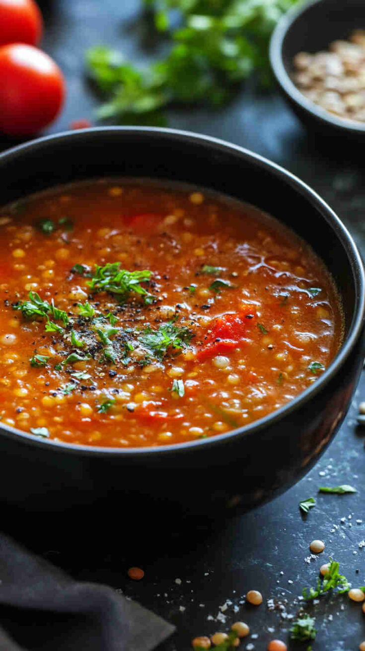 Roasted Tomato and Lentil Soup