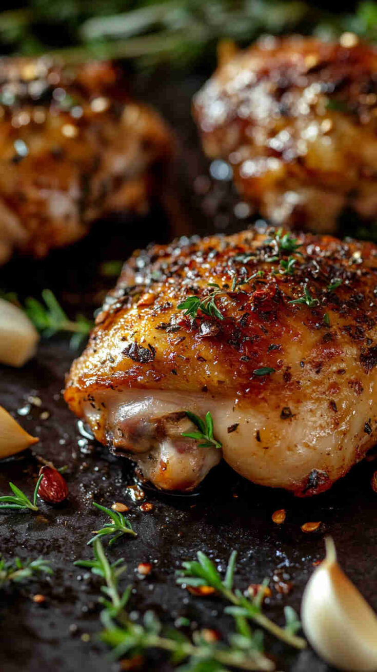 Baked Italian Chicken Thighs with Herbs and White Wine