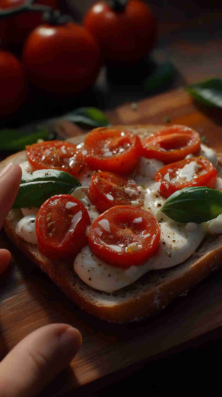 Caprese Tomato Basil Toast