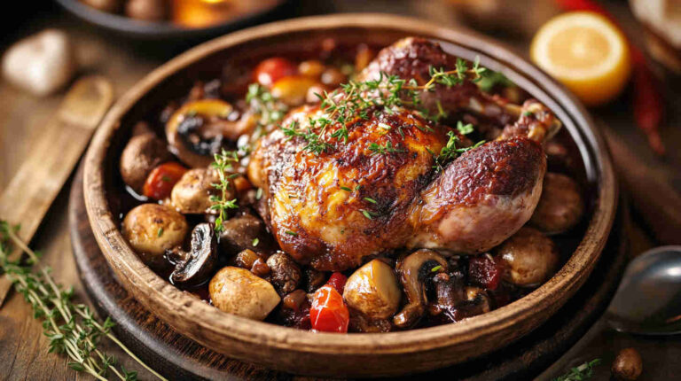 Classic Coq au Vin with Mushrooms