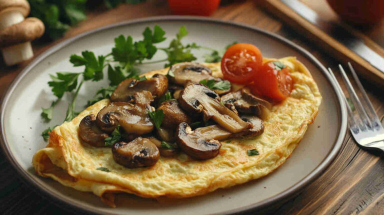 Classic French Mushroom Omelette