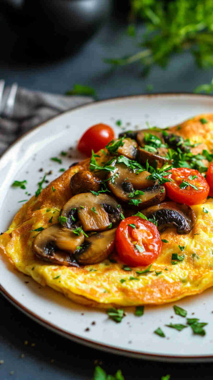 Classic French Mushroom Omelette