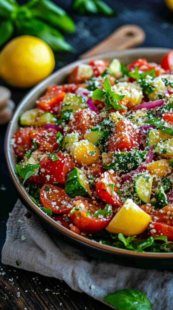Classic La Scala Chopped Salad with Lemon Dressing