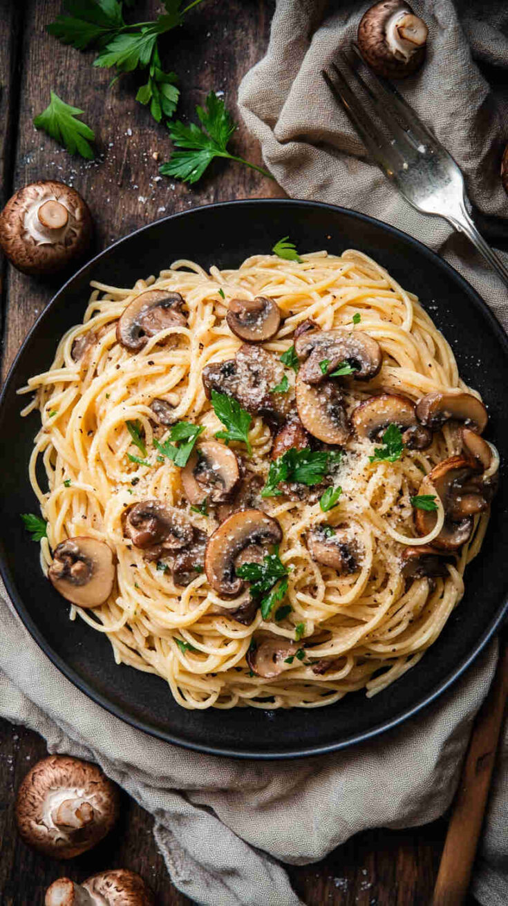 Creamy Farm Mushroom Pasta