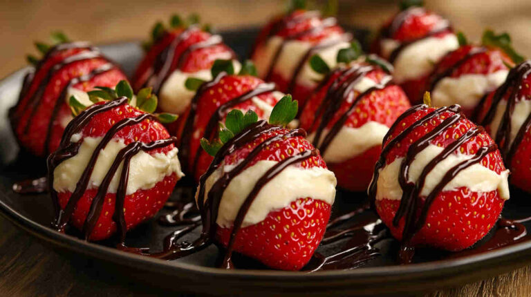 Game-Day Cheesecake Stuffed Strawberries
