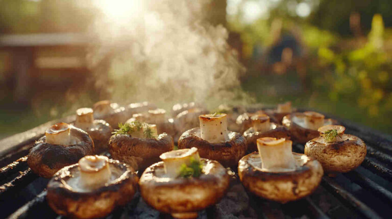 Grilled Farm Mushrooms with Garlic Oil