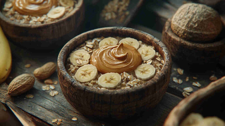 High-Protein Oatmeal with Peanut Butter and Banana