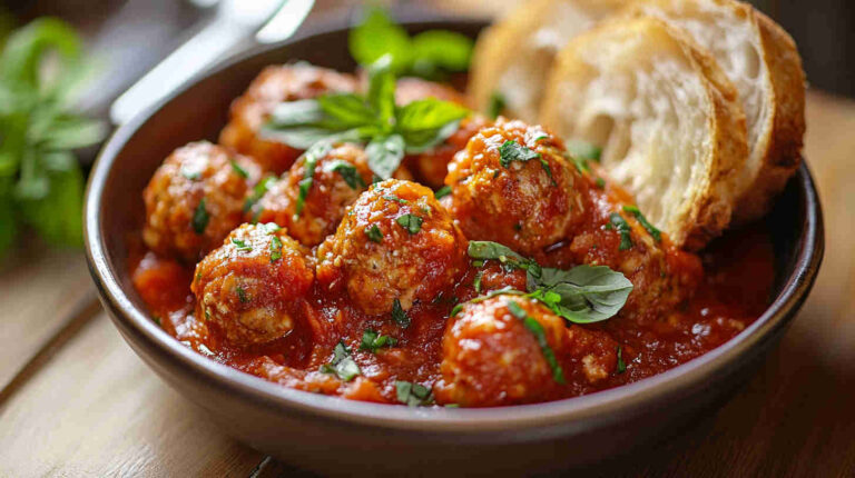 Italian Chicken Meatballs in Tomato Sauce