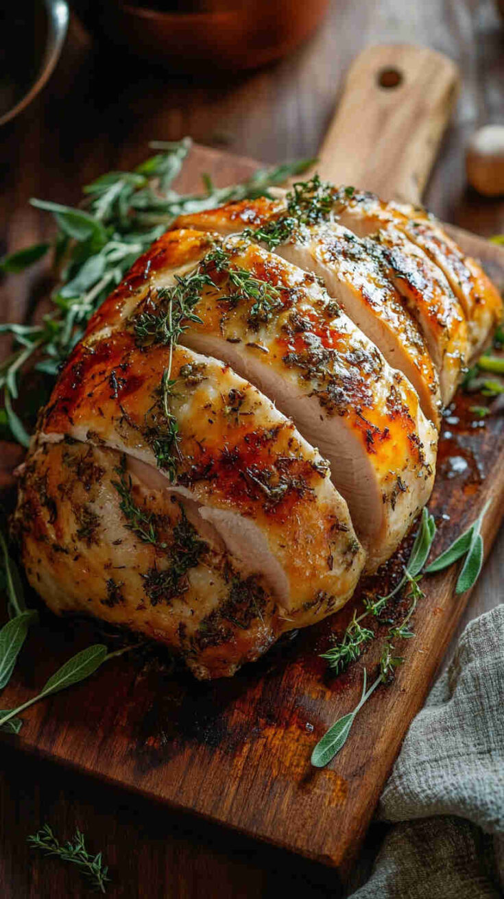 Italian Roast Turkey Breast with Garlic and Rosemary