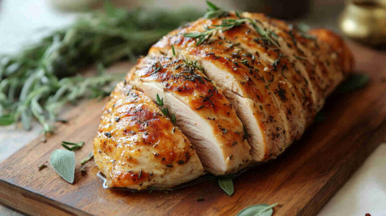 Italian Roast Turkey Breast with Garlic and Rosemary