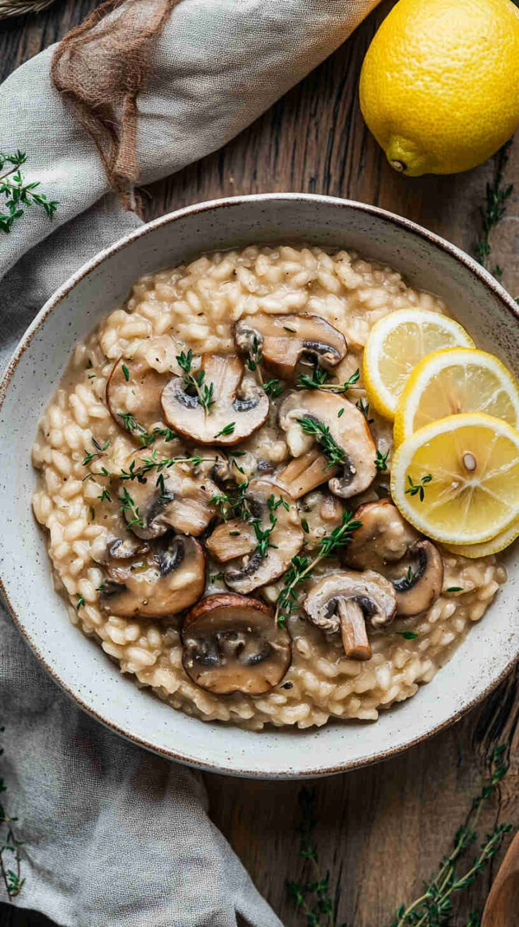 Lemon-Herb Farm Mushroom Risotto