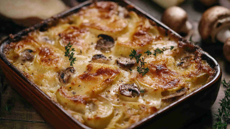 Mushroom & Leek Gratin