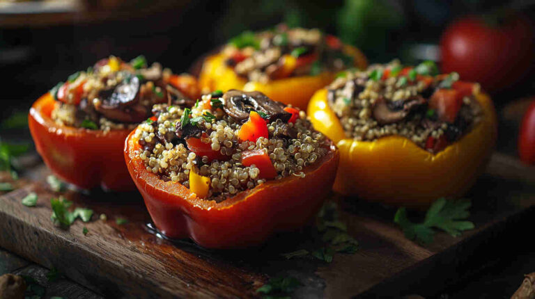 Mushroom & Quinoa Stuffed Peppers