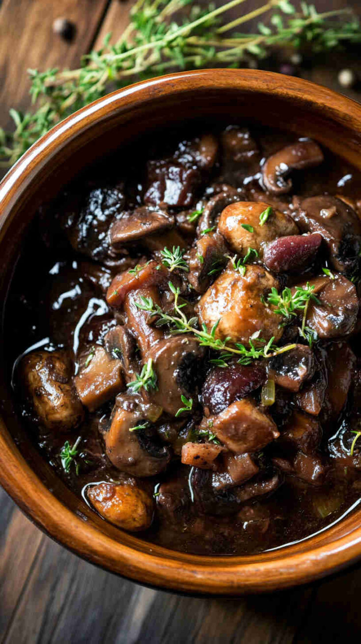 Mushroom and Red Wine Stew Recipe