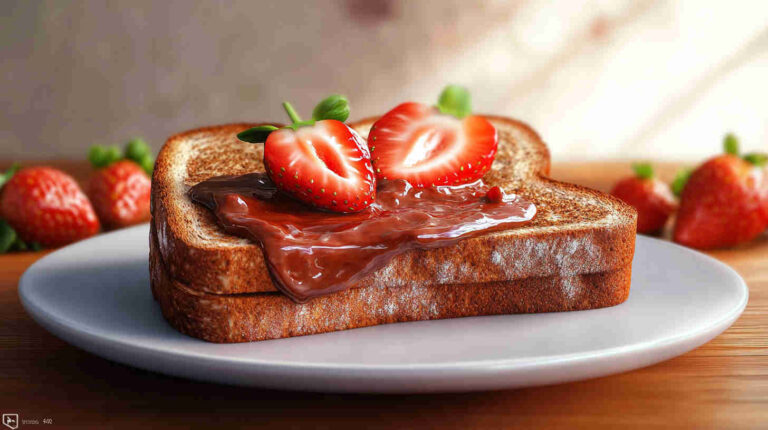 Nutella & Strawberry Jam Toast