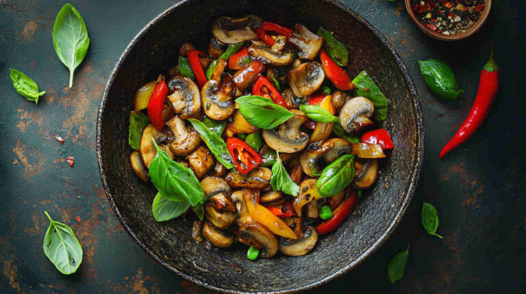 Spicy Thai Mushroom & Basil Stir-Fry