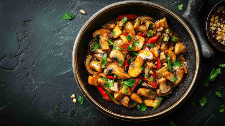 Thai Peanut Mushroom Stir-Fry