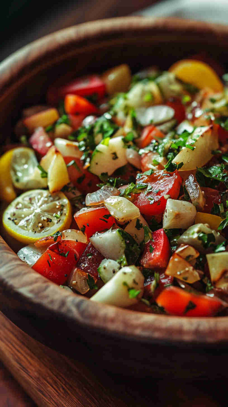 La Scala Chopped Salad with Roasted Garlic and Lemon