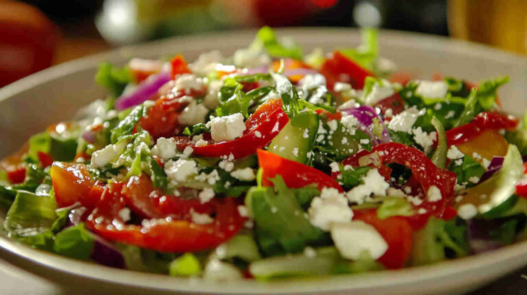 La Scala Chopped Salad with Roasted Red Peppers and Feta