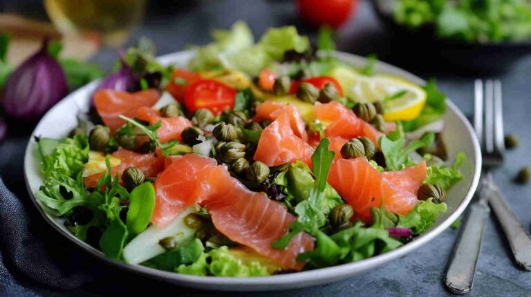 La Scala Chopped Salad with Smoked Salmon and Capers