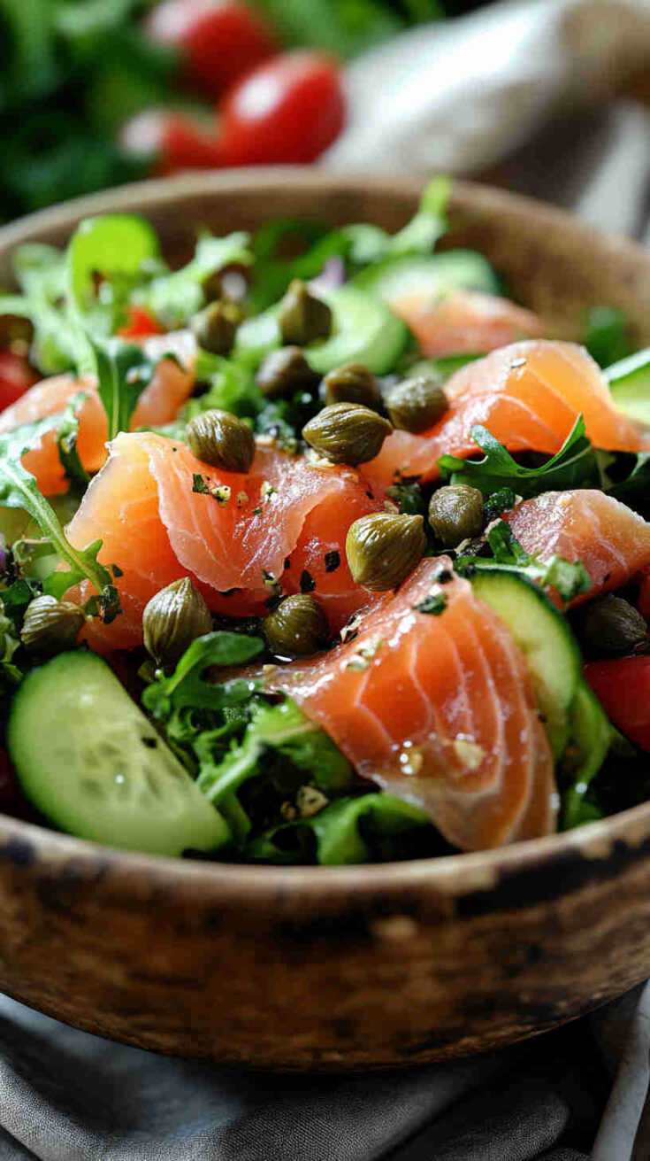 La Scala Chopped Salad with Smoked Salmon and Capers