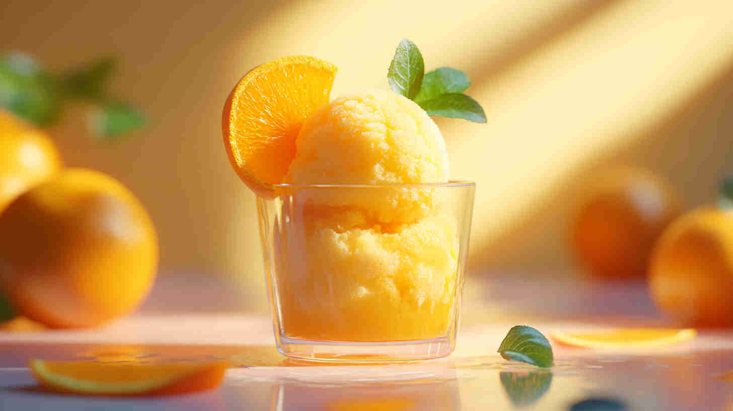 orange sorbet with mint recipe,